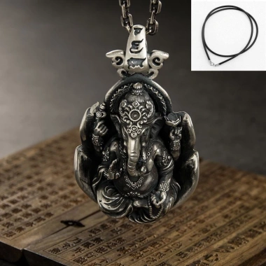 Bùa Hộ Mệnh Thái Nguyên Bạc Phật Tượng Mặt Dây Chuyền Ma Thuật Voi 135.300 VND 6