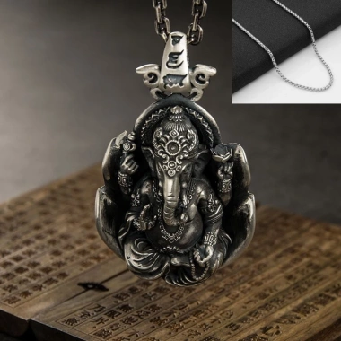 Bùa Hộ Mệnh Thái Nguyên Bạc Phật Tượng Mặt Dây Chuyền Ma Thuật Voi 135.300 VND 7