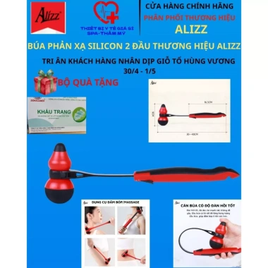Búa phản xạ silicon 2 đầu ALIZZ - Búa cao su 2 đầu, quà tặng freeship, 60.000₫