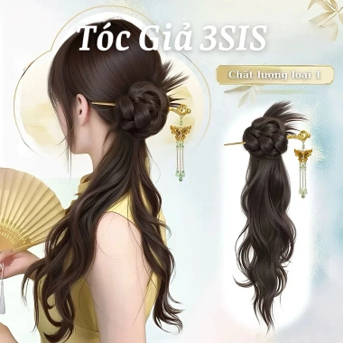 Búi tóc giả dài 50cm kèm trâm cài cổ, ngoặc tóc phong cách Trung Hoa - Giá ưu đãi 142.800₫