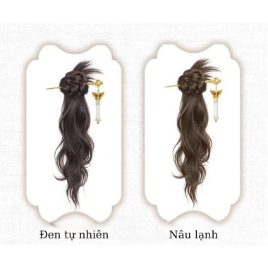 Búi tóc giả dài 50cm kèm trâm cài cổ, ngoặc tóc phong cách Trung Hoa - Giá ưu đãi 142.800₫