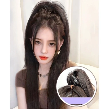 Búi Tóc Giả Kẹp Đuôi Ngựa Thẳng Y2K - Búi Cao Hàn Quốc, Giá 85.000đ tại QiQiShop