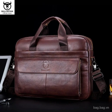 Bullcaptain Túi Da Nam Cặp Laptop 14 Messenger - Đựng A4, Kinh Doanh, Giá Giảm
