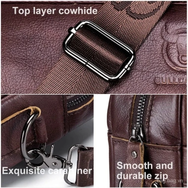 Bullcaptain Túi Da Nam Cặp Laptop 14 Messenger - Đựng A4, Kinh Doanh, Giá Giảm