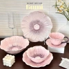 Bumi Homedecor Bộ Bát Đĩa Trà Gốm Sứ Hình Hoa Tím – Bàn Ăn & Ấm Cúng, 85.500₫