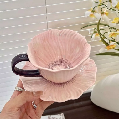 Bumi Homedecor Bộ Bát Đĩa Trà Gốm Sứ Hình Hoa Tím – Bàn Ăn & Ấm Cúng, 85.500₫