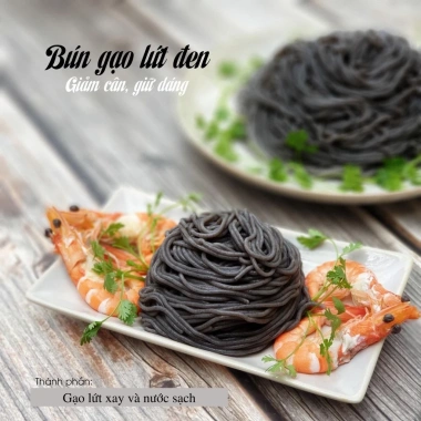 Bún gạo lứt đen hữu cơ Orgafood 500g: eatclean, giảm cân, tiểu đường, giá 54.000₫ 2