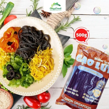 Bún gạo lứt đen hữu cơ Orgafood 500g: eatclean, giảm cân, tiểu đường, giá 54.000₫ 3