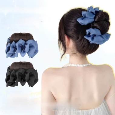 Bun Head Tóc Giả HYCEO - Lông Tơ, Kẹp Móng Vuốt, Nơ Đen, Ruy Băng - Giá chỉ 64.800đ 7
