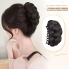 Bun tóc giả HAPPYLEAF nâu lông tơ & đen tổng hợp, thời trang, dễ vuốt - 43.524₫ 6