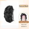 Bun tóc giả HAPPYLEAF nâu lông tơ & đen tổng hợp, thời trang, dễ vuốt - 43.524₫ 13
