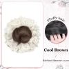 Bun Tóc Giả Mô Phỏng Thanh Lịch, Thiết Kế Hoa Dây Buộc Ren Co Giãn - Phụ Kiện Nữ 10