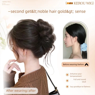Bun tóc giả xoăn tổng hợp tự nhiên màu nâu đen - Giá 49.464₫, dành cho phụ nữ 3 Bun tóc giả xoăn tổng hợp tự nhiên màu nâu đen - Giá 49.464₫, dành cho phụ nữ 3