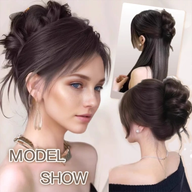 Bun tóc giả xoăn tổng hợp tự nhiên màu nâu đen - Giá 49.464₫, dành cho phụ nữ 4 Bun tóc giả xoăn tổng hợp tự nhiên màu nâu đen - Giá 49.464₫, dành cho phụ nữ 4
