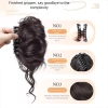 Bun tóc giả xoăn tổng hợp tự nhiên màu nâu đen - Giá 49.464₫, dành cho phụ nữ 6
