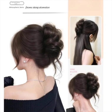 Bun tóc giả xoăn tổng hợp tự nhiên màu nâu đen - Giá 49.464₫, dành cho phụ nữ 9 Bun tóc giả xoăn tổng hợp tự nhiên màu nâu đen - Giá 49.464₫, dành cho phụ nữ 9
