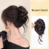 Bun tóc giả xoăn tổng hợp tự nhiên màu nâu đen - Giá 49.464₫, dành cho phụ nữ 10