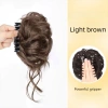 Bun tóc giả xoăn tổng hợp tự nhiên màu nâu đen - Giá 49.464₫, dành cho phụ nữ 13
