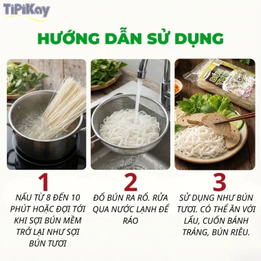Bún Tươi 200g Chay Mặn Đều Dùng Được - Giá chỉ 22.000đ TiPiKay Shop 3