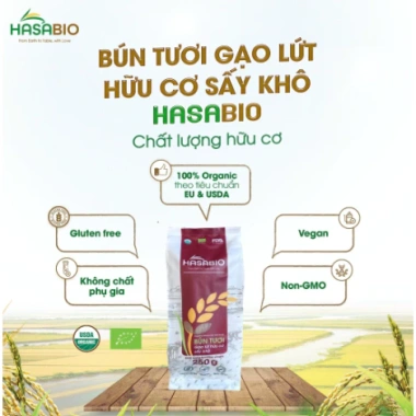 Bún tươi gạo lứt sấy khô HASABIO 400g Organic - Dinh dưỡng, không chất bảo quản, giảm giá 20% 2 Bún tươi gạo lứt sấy khô HASABIO 400g Organic - Dinh dưỡng, không chất bảo quản, giảm giá 20% 2