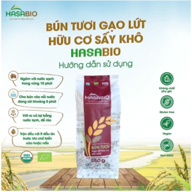 Bún tươi gạo lứt sấy khô HASABIO 400g Organic - Dinh dưỡng, không chất bảo quản, giảm giá 20% 3 Bún tươi gạo lứt sấy khô HASABIO 400g Organic - Dinh dưỡng, không chất bảo quản, giảm giá 20% 3