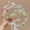 Bướm Cổ Tích Tóc Vòng Hoa Bohemia - Đồ Trang Trí Tóc Mũ Hoa Cưới, Ruy Băng Lụa Hạt, Giá 158.760 VND 9