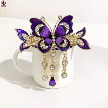 Bướm Tua Rua Kẹp Tóc Thanh Lịch - Hoa Lấp Lánh, Phối Đẹp Cho Áo Váy & Kiểu Tóc, 54.000 VNĐ