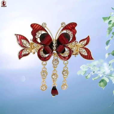 Bướm Tua Rua Kẹp Tóc Thanh Lịch - Hoa Lấp Lánh, Phối Đẹp Cho Áo Váy & Kiểu Tóc, 54.000 VNĐ