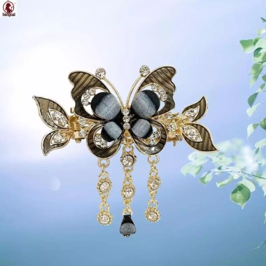 Bướm Tua Rua Kẹp Tóc Thanh Lịch - Hoa Lấp Lánh, Phối Đẹp Cho Áo Váy & Kiểu Tóc, 54.000 VNĐ