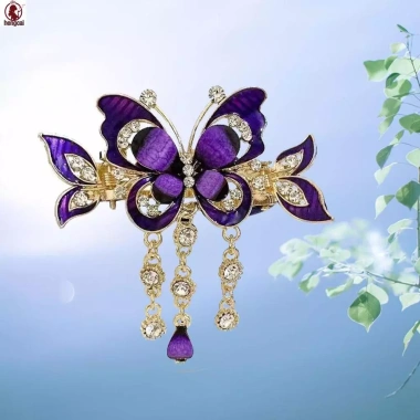 Bướm Tua Rua Kẹp Tóc Thanh Lịch - Hoa Lấp Lánh, Phối Đẹp Cho Áo Váy & Kiểu Tóc, 54.000 VNĐ