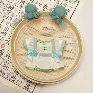 Búp Bê Cotton 10cm Phong Cách Trung Hoa - Quần Áo Bé Đầu Bóng Sao Biển Dễ Thương