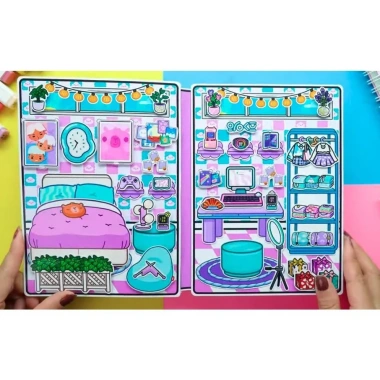 Búp bê giấy đồ chơi bóc dán thủ công Ngôi nhà Purple Blue - Toca Boca, giảm còn 119.000₫ 3