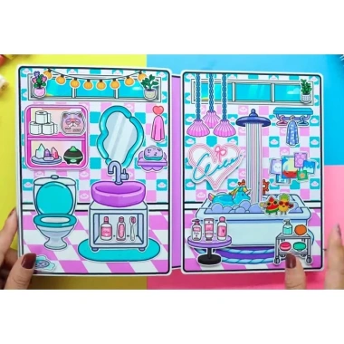 Búp bê giấy đồ chơi bóc dán thủ công Ngôi nhà Purple Blue - Toca Boca, giảm còn 119.000₫ 4