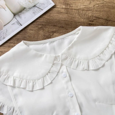 Búp bê Gothic Nhật Bản Dasbsug áo choàng xù ve, giả cổ xếp ly tháo rời, trang phục Swee