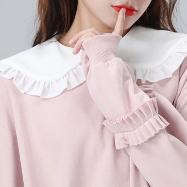 Búp bê Gothic Nhật Bản Dasbsug áo choàng xù ve, giả cổ xếp ly tháo rời, trang phục Swee