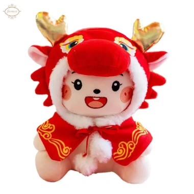 Búp bê rồng nhồi bông đỏ đáng yêu, đồ chơi sinh nhật, mùa xuân, lễ hội, quà tặng phòng ngủ, giá 264k