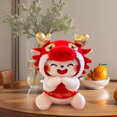 Búp bê rồng nhồi bông đỏ đáng yêu, đồ chơi sinh nhật, mùa xuân, lễ hội, quà tặng phòng ngủ, giá 264k
