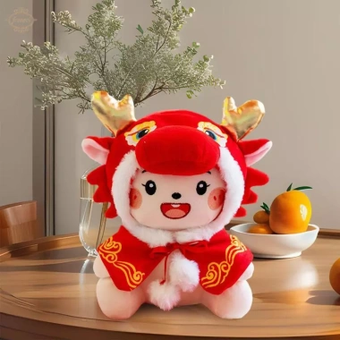 Búp bê rồng nhồi bông đỏ đáng yêu, đồ chơi sinh nhật, mùa xuân, lễ hội, quà tặng phòng ngủ, giá 264k
