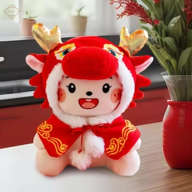 Búp bê rồng nhồi bông đỏ đáng yêu, đồ chơi sinh nhật, mùa xuân, lễ hội, quà tặng phòng ngủ, giá 264k