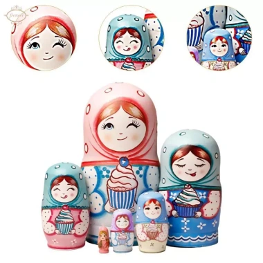 Búp Bê Tổ Nga 6 Miếng Gỗ – Matryoshka Sáng Tạo, Đồ Trang Trí Văn Phòng 251.900₫