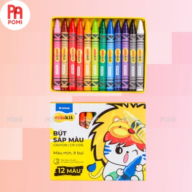 Búp sáp Thiên Long 12 cây - Màu vẽ an toàn cho bé, tô màu mượt mà, giảm giá 24.000₫ - POMI