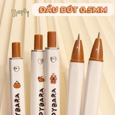Bút Bi Gel 0.5mm Set 6 và 12 - Hoạt Hình Dễ Thương Cute, Viết Mượt Mà, Phù Hợp Học Sinh 4