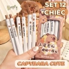 Bút Bi Gel 0.5mm Set 6 và 12 - Hoạt Hình Dễ Thương Cute, Viết Mượt Mà, Phù Hợp Học Sinh 10