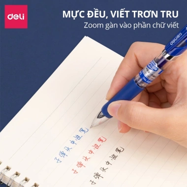 Bút bi gel mực xanh 0.5mm EG057 - Đầu bấm trơn tru, viết văn phòng - 11.000đ