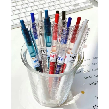 Bút Bi Gel Nước Bấm Ống Cực To 0.5mm 1.700m Mực Đen Xanh Đỏ Giá chỉ 10.000 VND 8