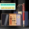Bút bi ký tên Montaget M801 đỏ khắc tên, kèm 2 ngòi và bao da, quà tặng sếp 1.11tr