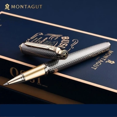 Bút bi ký tên Montaget vân chìm kim loại cao cấp - Khắc tên miễn phí - Chỉ 560.000₫