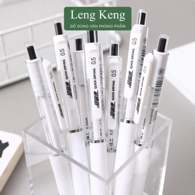 Bút bi mực đen Leng Keng gel 0,5mm khô nhanh, cực êm, viết cực thích - 9.500₫