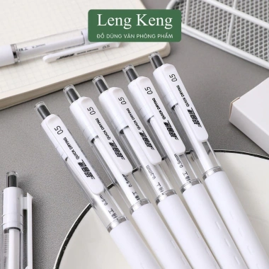 Bút bi mực đen Leng Keng gel 0,5mm khô nhanh, cực êm, viết cực thích - 9.500₫