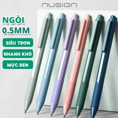 Bút Bi Mực Gel Nusign Cao Cấp 0.5mm Mực Đen Viết Siêu Êm - Ngòi Carbon, Giá 7.200đ